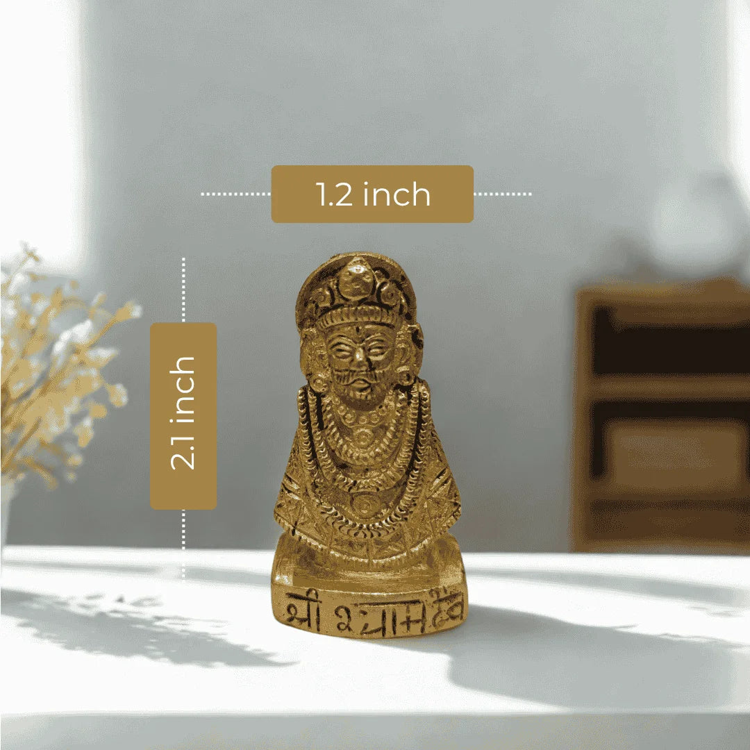 Khatushyam Ji in Brass – Antique Finish Divine Idol