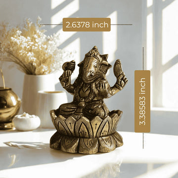 Lord Ganpati Idol in Brass – Handcrafted Antique Finish - 3