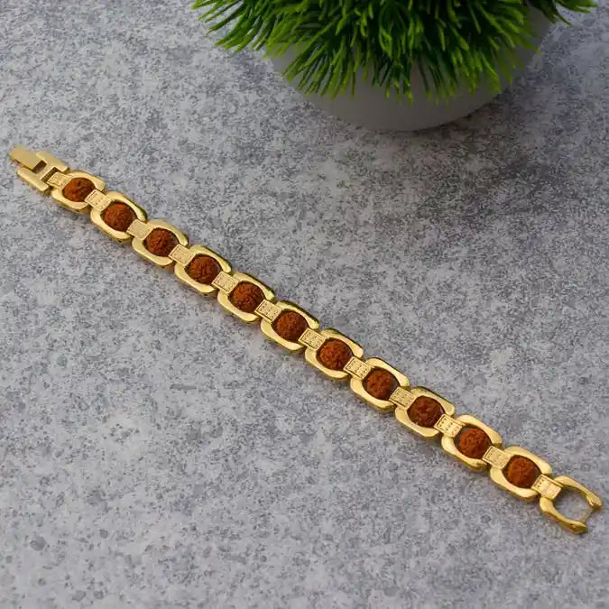 Gold-Plated Rudraksha Bracelet