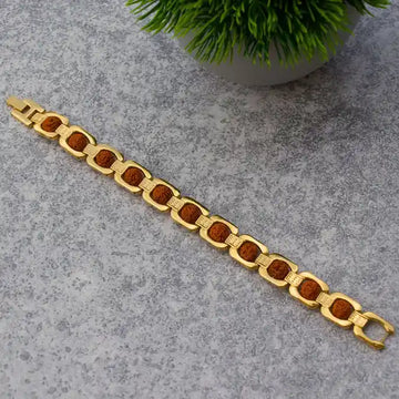 Gold-Plated Rudraksha Bracelet - 4