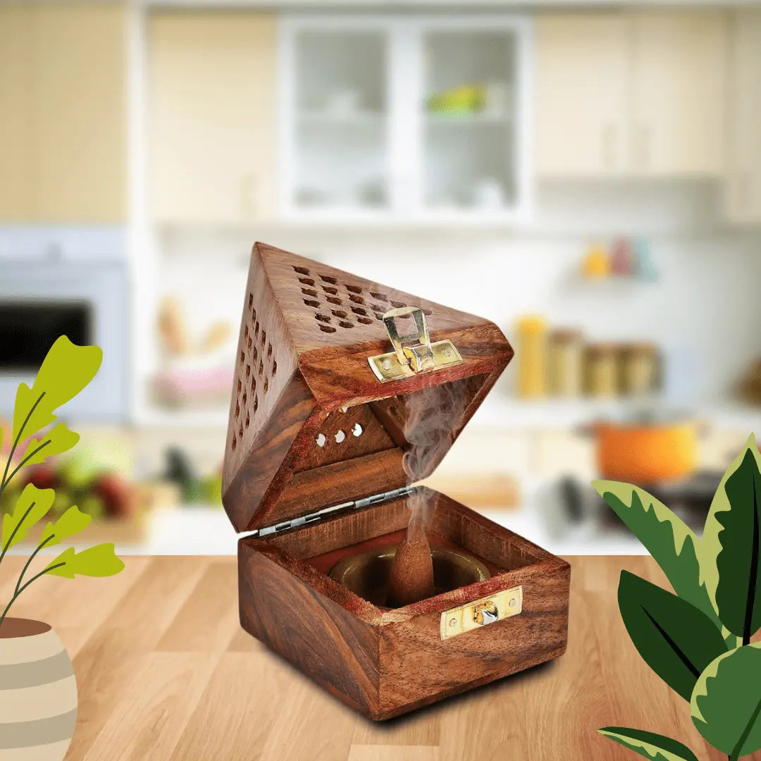 Wooden Incense Holder | Incense Stick & Cone Burner | Agarbatti Stand