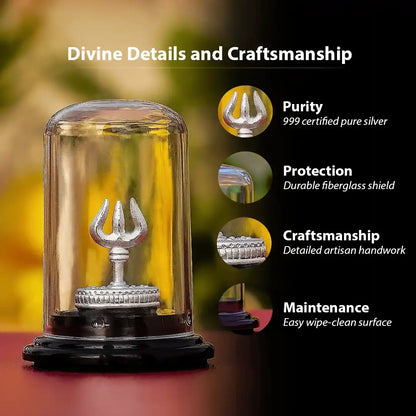 999  Silver Mahadev  Trishul  + Rudraksha Bracelet Combo