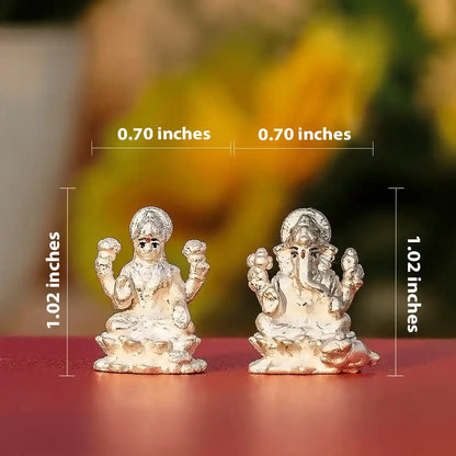 Silver Lakshmi-Ganesh Idol Set (Pure 999 Silver)
