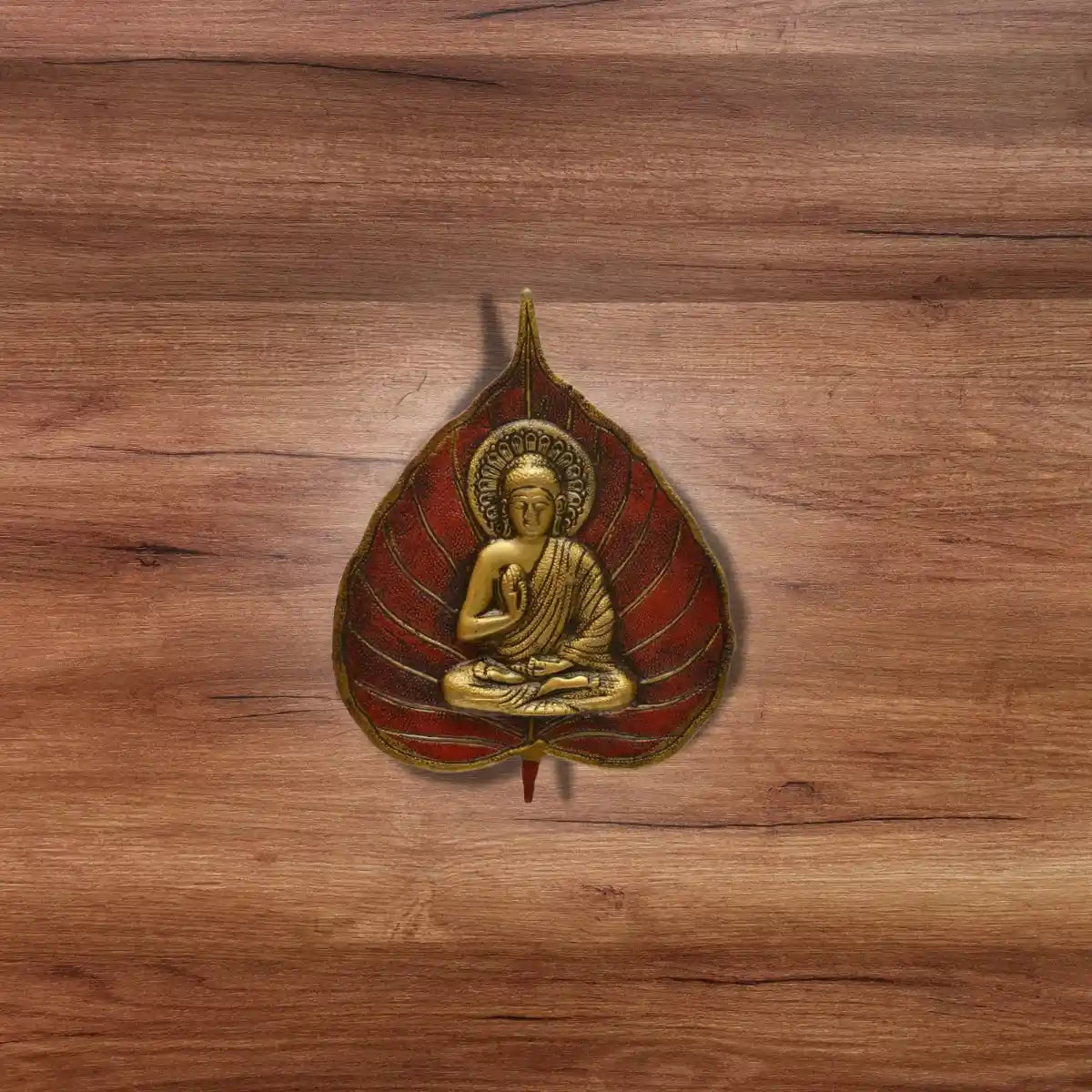 Red Patta Gautam Buddha Metal Idol