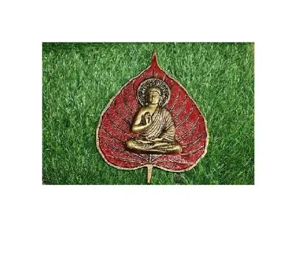 Red Patta Gautam Buddha Metal Idol