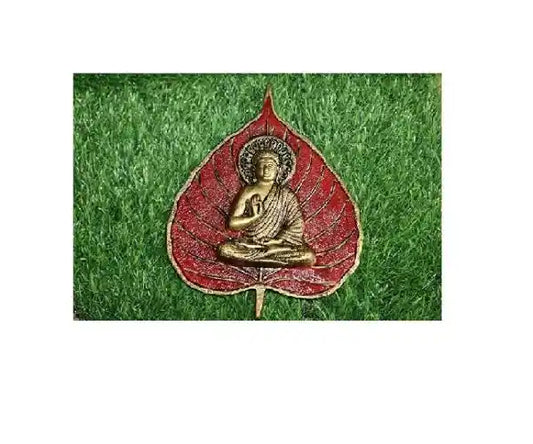 Red Patta Gautam Buddha Metal Idol