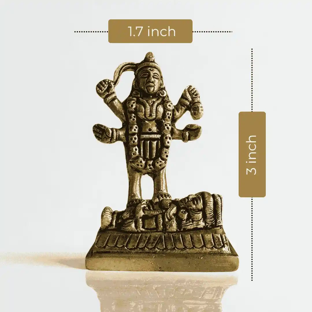 Brass Kaali Maa Idol – Antique Finish