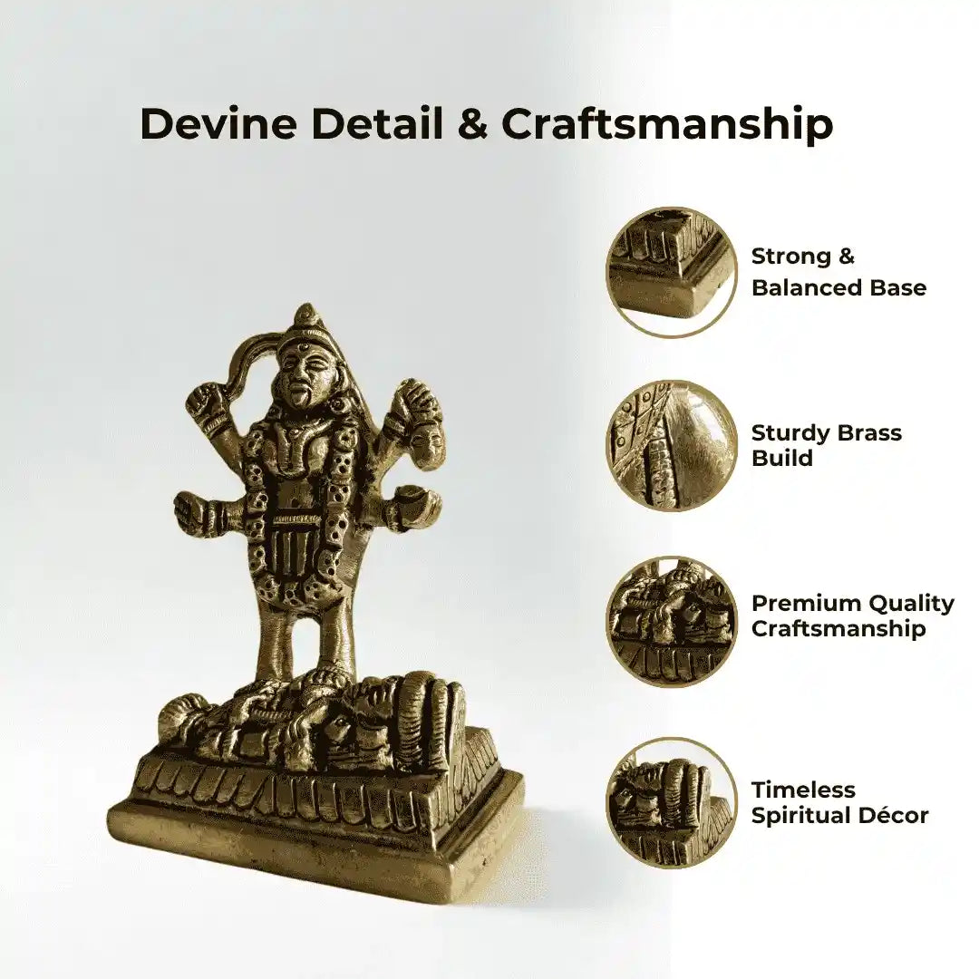 Brass Kaali Maa Idol – Antique Finish
