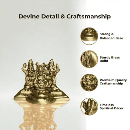 Lakshmi Ganesh Kuber Idol Set in Brass – Antique Finish