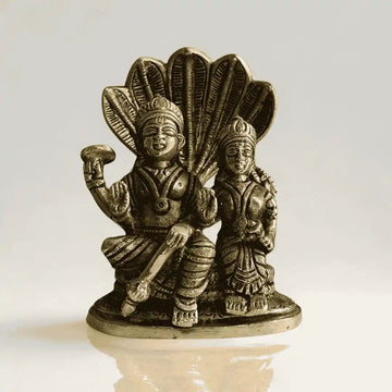 🕉️ Lord Vishnu & Goddess Lakshmi Brass Idol – Prosperity | Protection | Divine Harmony - 1
