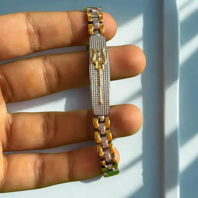 Shiva’s Trident 24K Gold Dual-Tone Power Bracelet