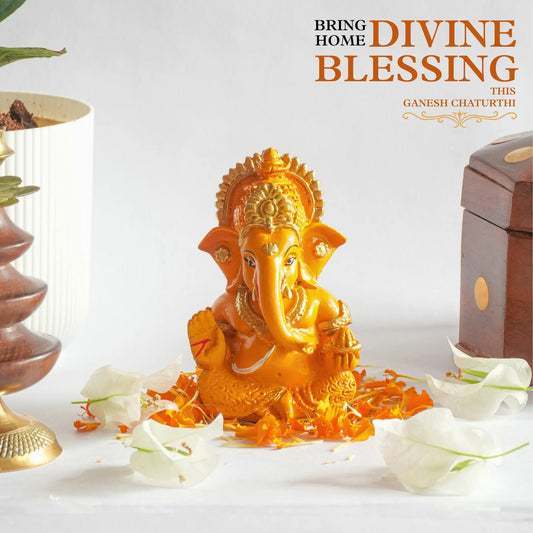 Yellow Ganesh Idol (Approx 3.5 Inch)