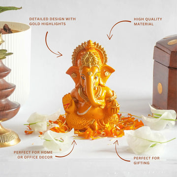Yellow Ganesh Idol (Approx 3.5 Inch) - 3