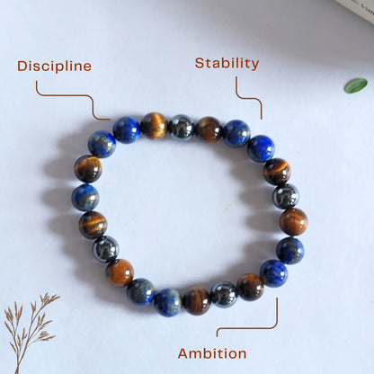 ♑ Capricorn Natural Multi-Stone Bracelet – Discipline | Success | Inner Strength