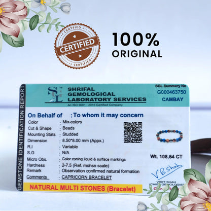 ♑ Capricorn Natural Multi-Stone Bracelet – Discipline | Success | Inner Strength