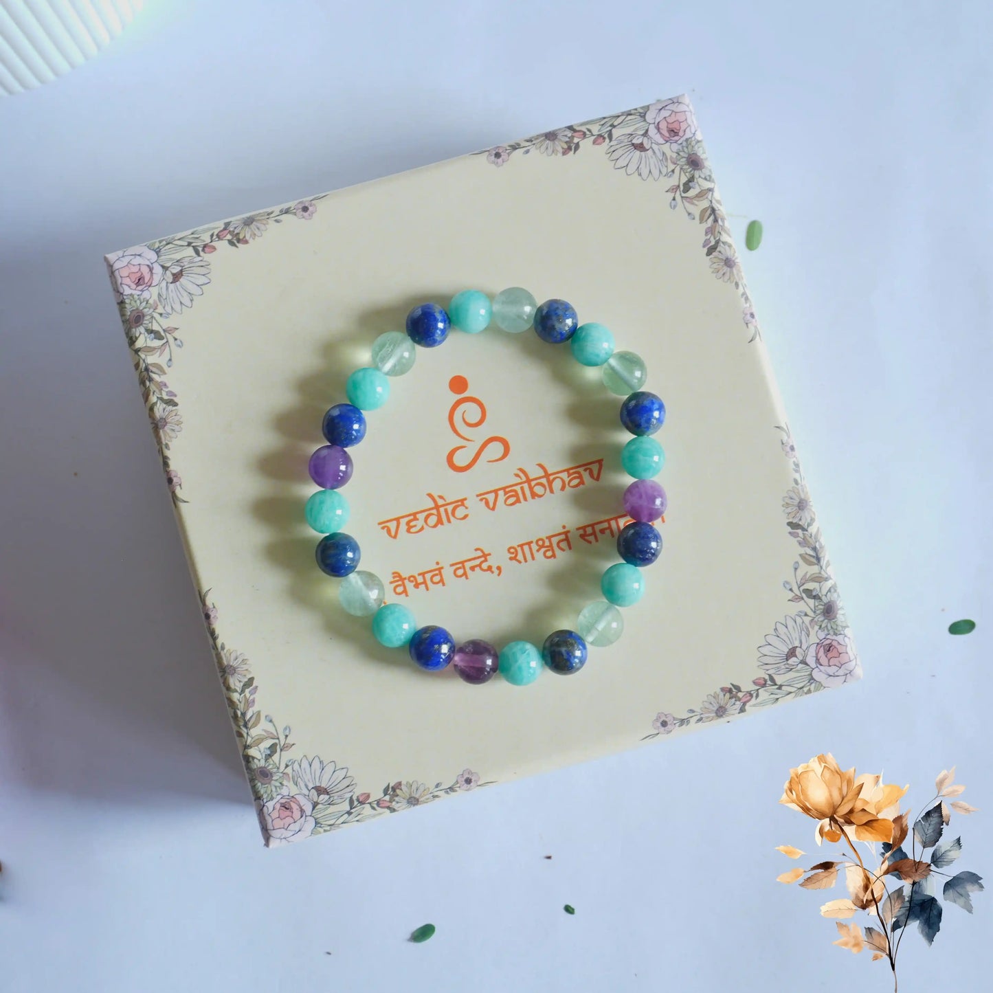 ♍ Virgo Natural Multi-Stone Bracelet – Clarity | Healing | Balance