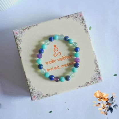 ♍ Virgo Natural Multi-Stone Bracelet – Clarity | Healing | Balance