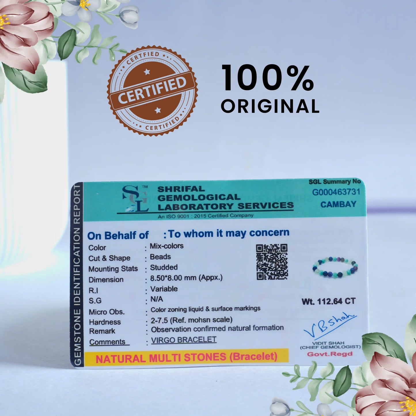 ♍ Virgo Natural Multi-Stone Bracelet – Clarity | Healing | Balance