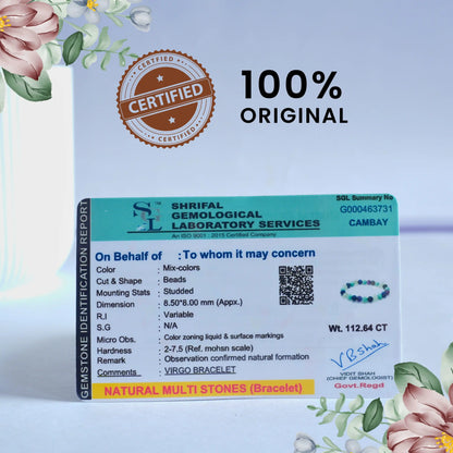 ♍ Virgo Natural Multi-Stone Bracelet – Clarity | Healing | Balance