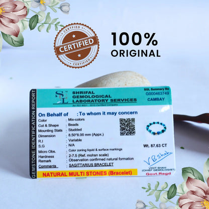 ♐ Sagittarius Natural Multi-Stone Bracelet – Wisdom | Expansion | Positive Energy