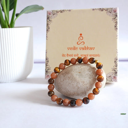 ♌ Leo Natural Multi-Stone Bracelet – Confidence | Leadership | Inner Strength