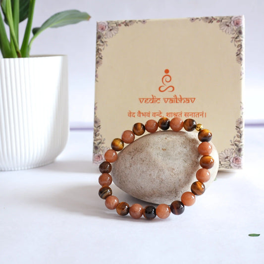 ♌ Leo Natural Multi-Stone Bracelet – Confidence | Leadership | Inner Strength