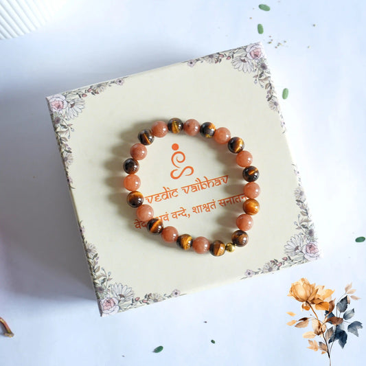 ♌ Leo Natural Multi-Stone Bracelet – Confidence | Leadership | Inner Strength