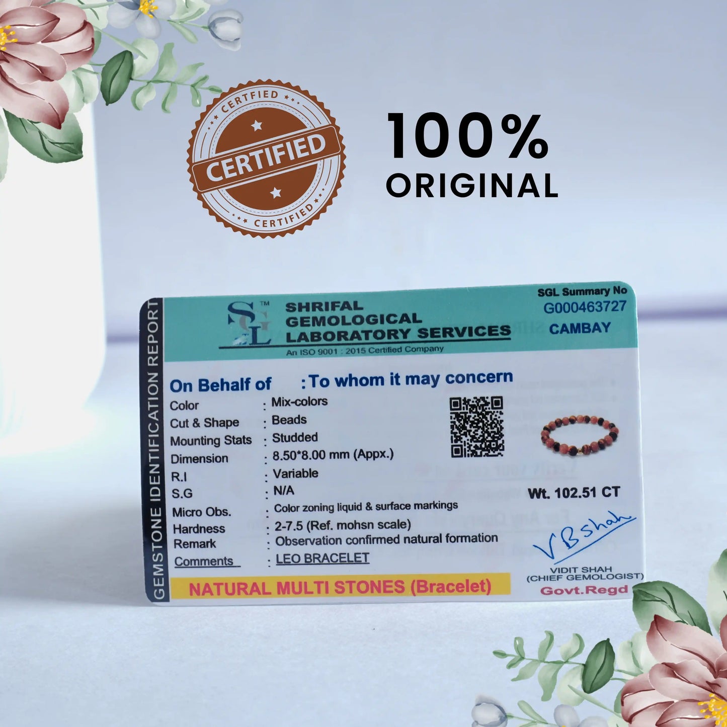 ♌ Leo Natural Multi-Stone Bracelet – Confidence | Leadership | Inner Strength