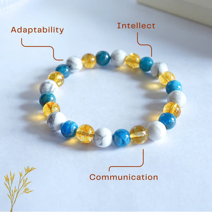 ♊ Gemini Natural Multi-Stone Bracelet – Communication | Clarity | Mental Balance