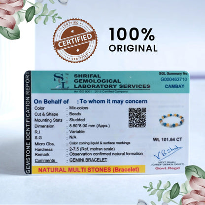 ♊ Gemini Natural Multi-Stone Bracelet – Communication | Clarity | Mental Balance