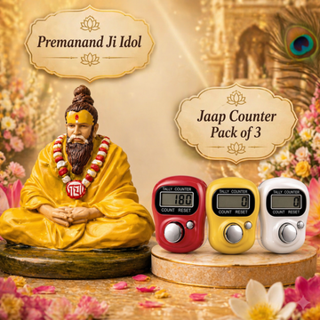 Premanand Ji Idol with Digital Jaap Counter (Pack of 3) – Spiritual Meditation Combo