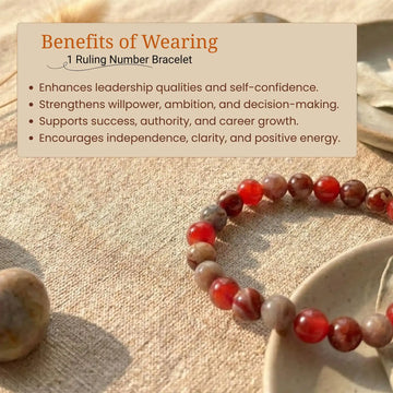 Ruling Number 1 | Crystal Bracelet | Numerology Bracelet - 8mm - 2