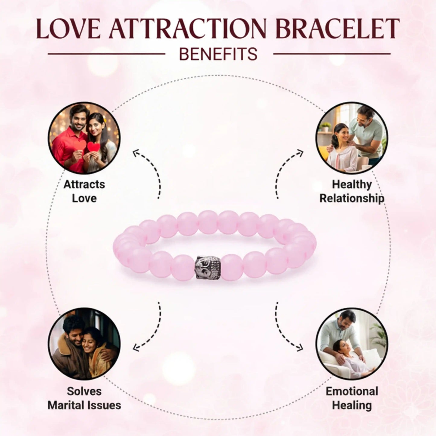 Love Attraction Bracelet (Original Rose Quartz)