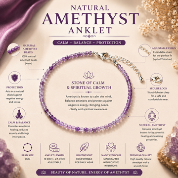 Natural Amethyst Anklet - 1