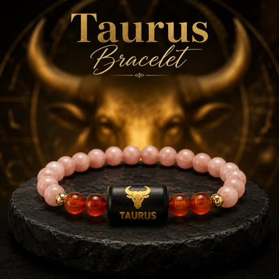 Taurus (वृषभ राशि) Zodiac Sunstone & Carnelian Bracelet