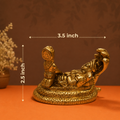 Vishnu and Lakshmi Brass Idol – Reclining Pose (Sheshnag)
