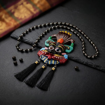 Karungali Mala & Black Multicolour Kirtimukh with Tassel Combo - 1