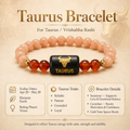 Taurus (वृषभ राशि) Zodiac Sunstone & Carnelian Bracelet