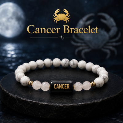 Cancer (कर्क राशि) Zodiac Howlite & Milky Quartz Bracelet