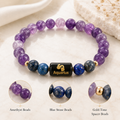 Aquarius (कुंभ राशि) Zodiac Amethyst & Blue Stone Bracelet