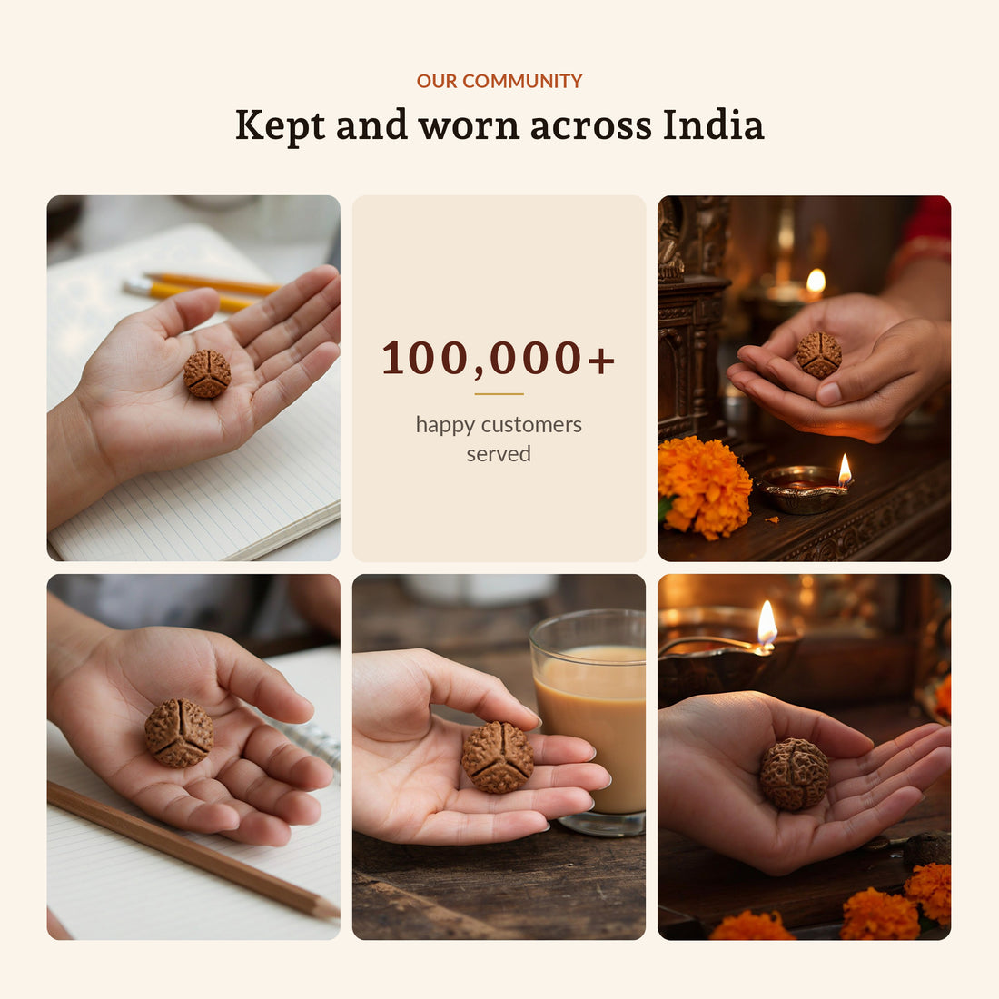 3 Mukhi Rudraksha (Nepal Origin, Lab Certified), worn across India