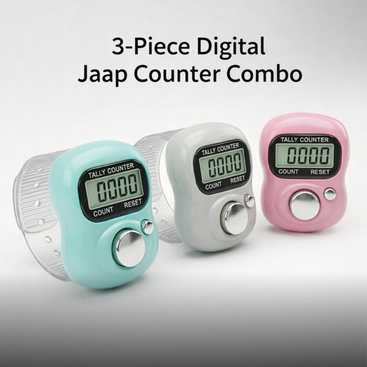 Mini Digital Japa Counter Pack of 3 - Finger Ring