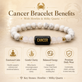 Cancer (कर्क राशि) Zodiac Howlite & Milky Quartz Bracelet