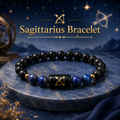 Sagittarius (धनु राशि) Zodiac Black Obsidian & Lapis Lazuli Bracelet