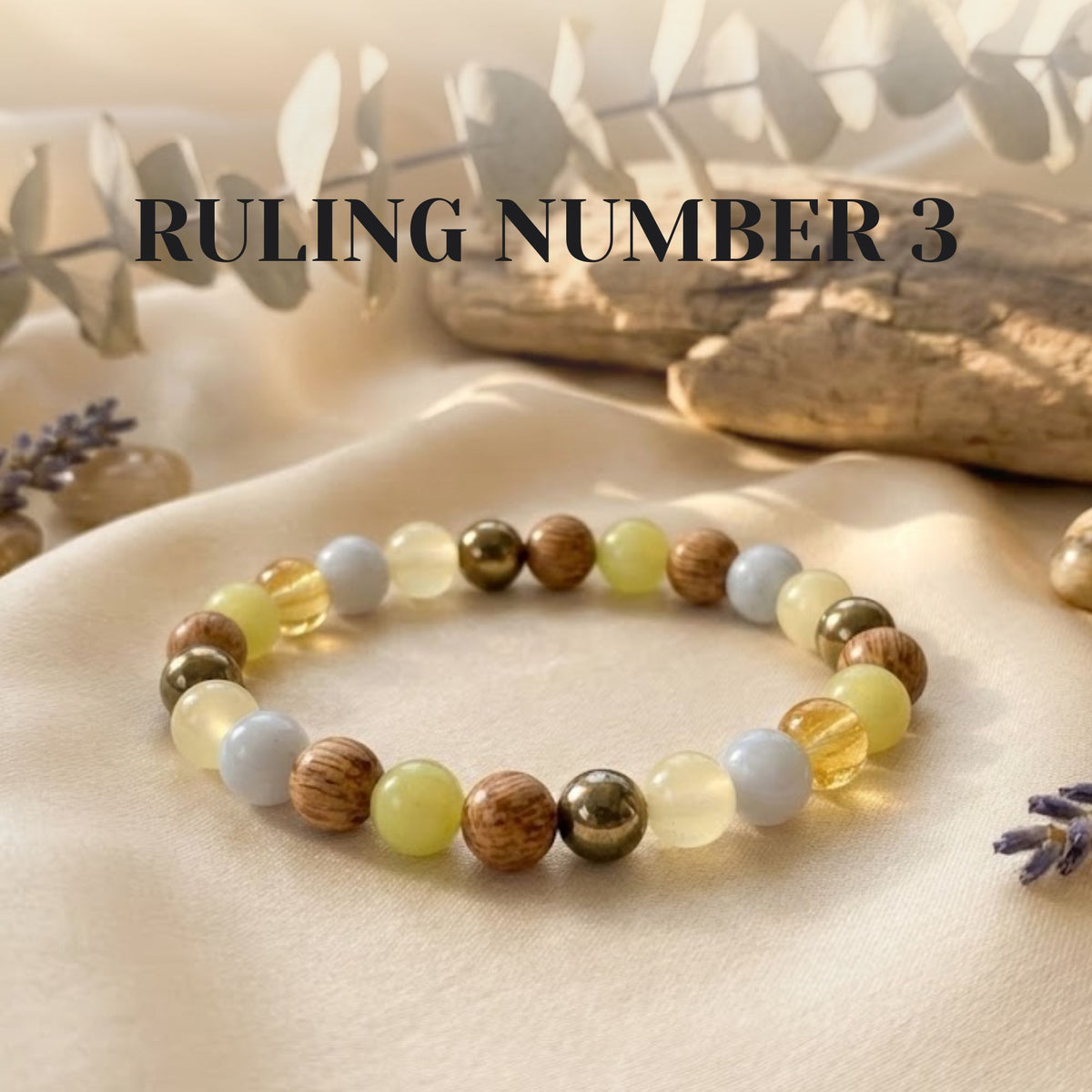 Ruling Number 3 | Crystal Bracelet | Numerology Bracelet - 8mm