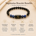 Sagittarius (धनु राशि) Zodiac Black Obsidian & Lapis Lazuli Bracelet