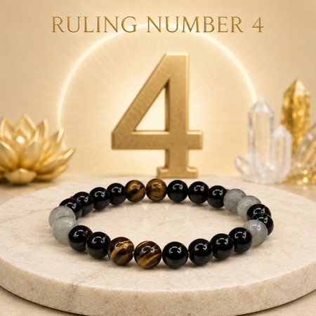 Ruling Number 4 | Crystal Bracelet | Numerology Bracelet - 8mm - 1
