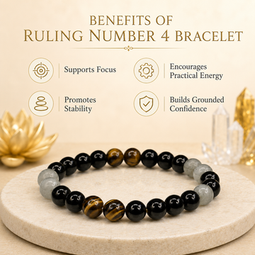 Ruling Number 4 | Crystal Bracelet | Numerology Bracelet - 8mm - 3