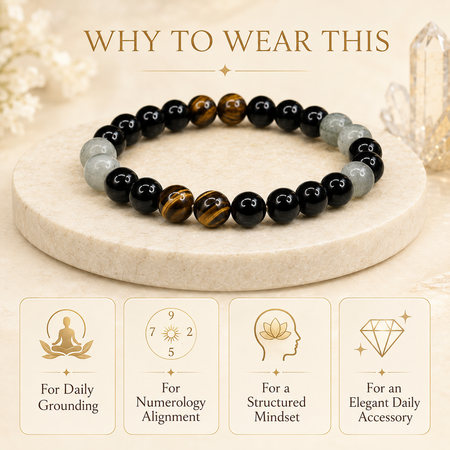 Ruling Number 4 | Crystal Bracelet | Numerology Bracelet - 8mm - 4