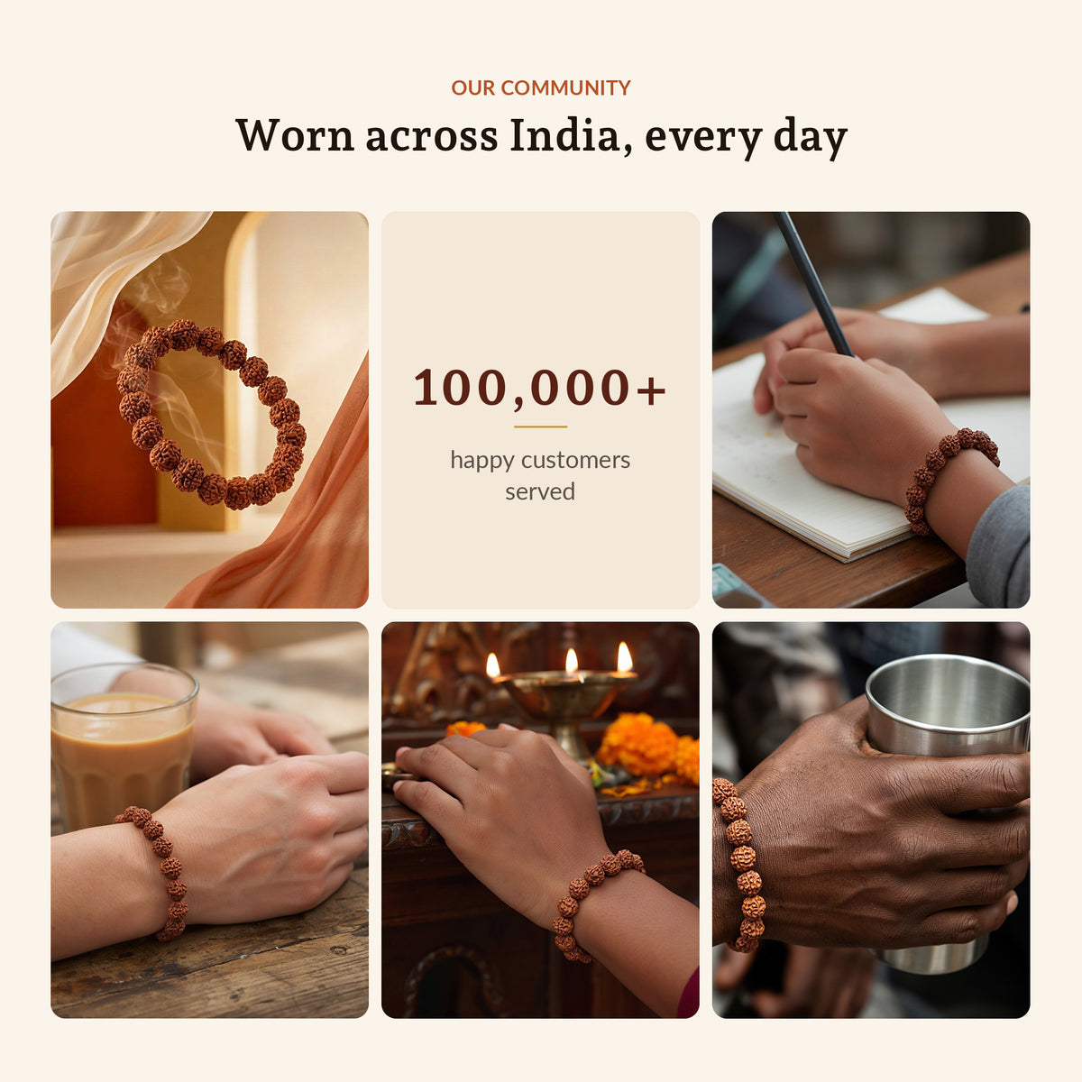 5 Mukhi Rudraksha Bracelet, worn across India
